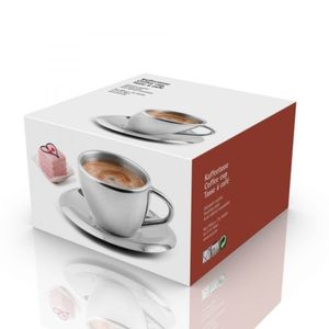 Hovedbilde Kaffekopp m/asjett i st&aring;l, dobbeltvegget, 220ml fra WEIS