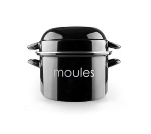 Hovedbilde Bl&aring;skjellgryte i emaljert st&aring;l, &oslash;22cm, 4,9 liter, sort