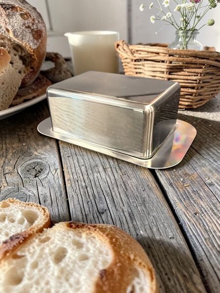 Sm&oslash;rbeholder til 500g sm&oslash;r i st&aring;l, fra Weis